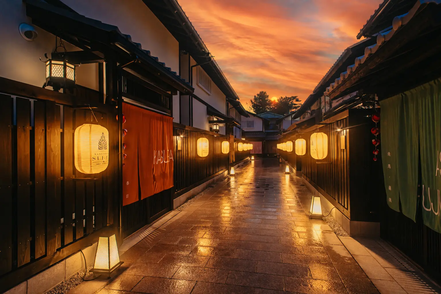 夕焼けの路地